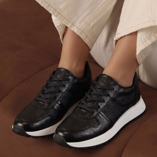 Tenis Cuero Negro · D3847