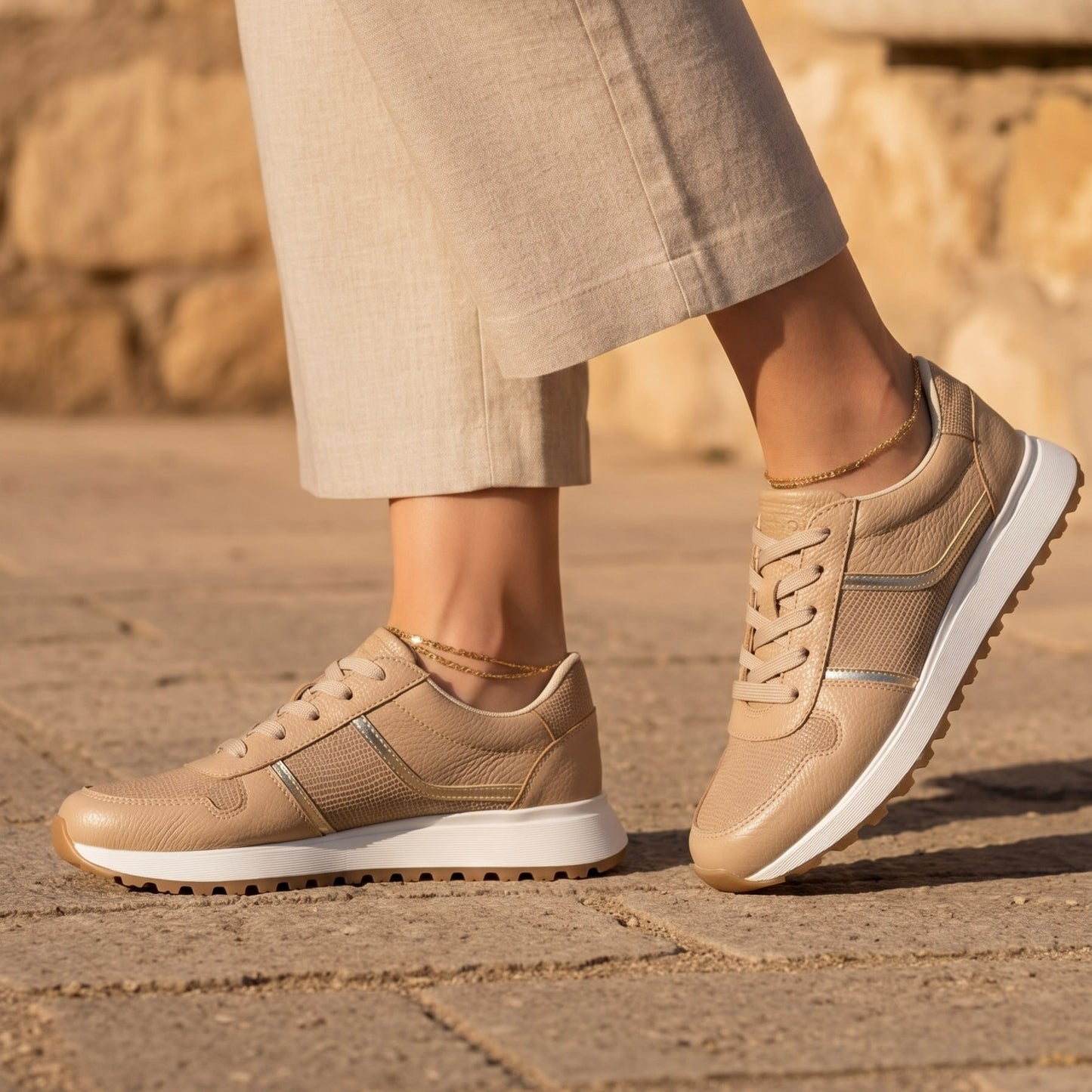 Tenis Cuero Capuchino · D3847