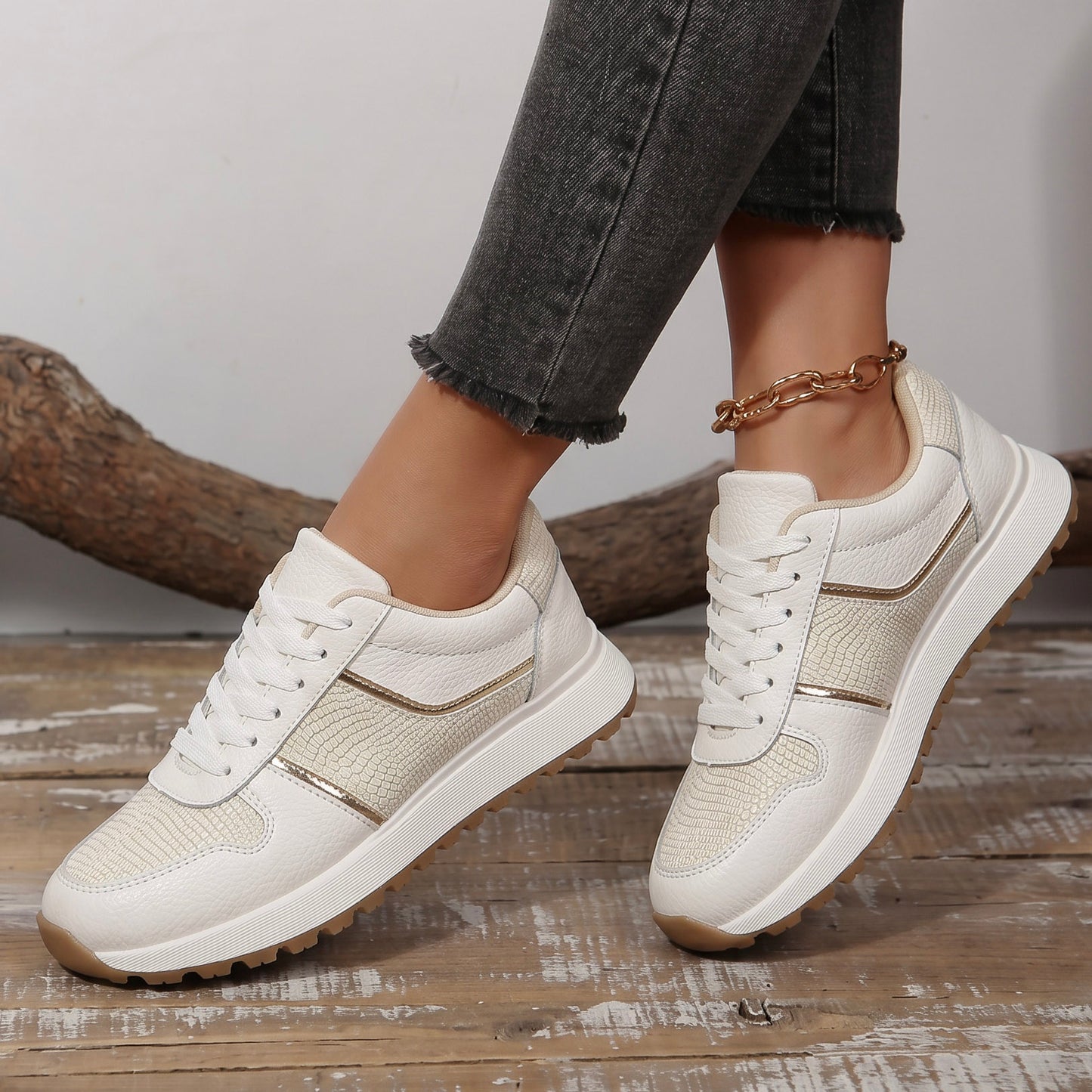 Tenis Cuero Talco · D3847